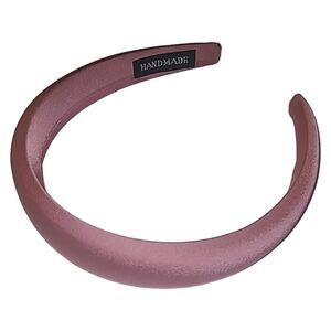 Handmade Puffy‎ Mauve Satin Fabric Headband Pink